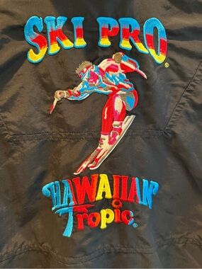 Vintage 90s Ski Pro Hawaiian Tropic Skiing Jacket Embroidered Windbreaker Size S